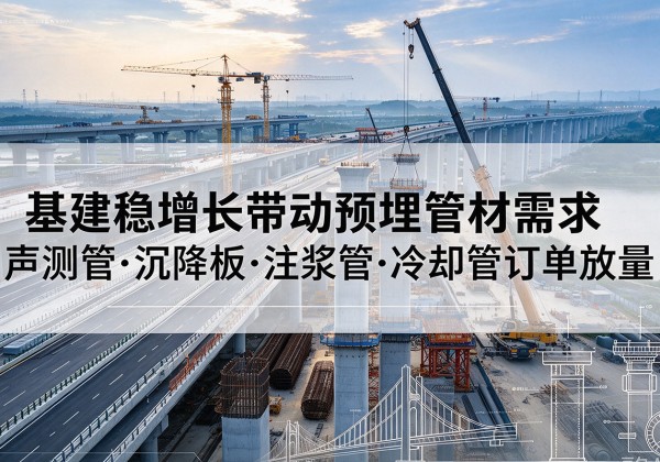 梅州基建稳增长带动预埋监测管材需求，声测管、沉降板、注浆管订单持续放量